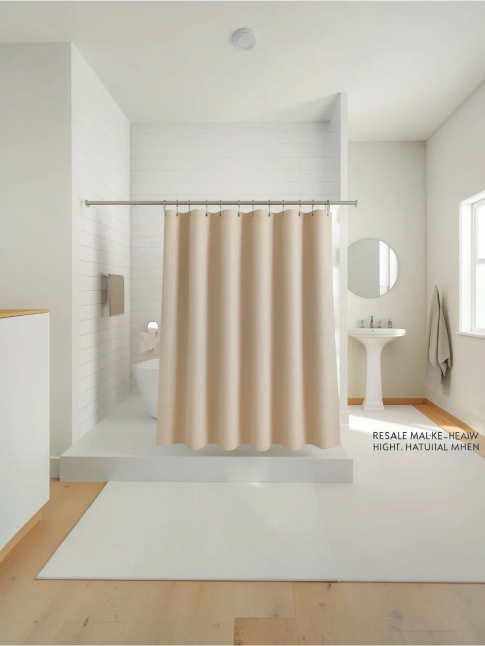 Casaluna Natural Linen Shower Curtain Cotton Linen Blend Size 72 X 72